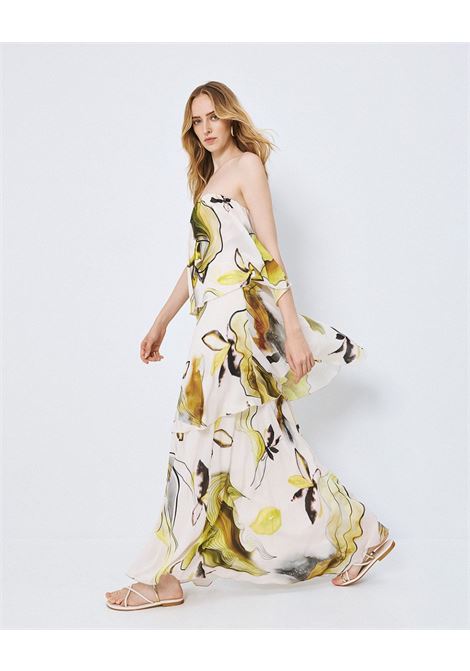 Vestito senza spalline con dettagli in ruffle ACCESS fashion | 63-3374-0037LIME
